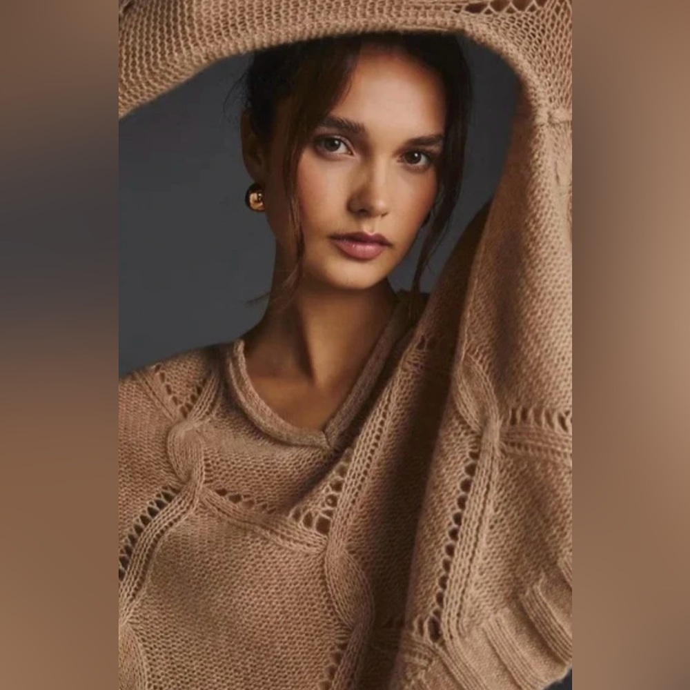 Anthropologie Pilcro Pointelle Cashmere Sweater